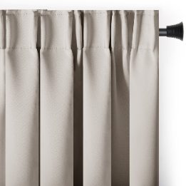 Aksominė užuolaida su kilpomis AmeliaHome 140 × 175 cm, šviesiai smėlio