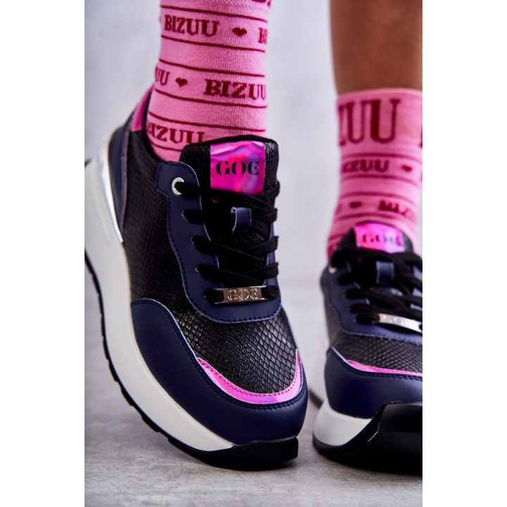 Moteriški sportiniai batai GOE juodi ir tamsiai mėlyni
