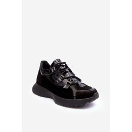 Moteriški odiniai lakuoti sportiniai bateliai M01/2 Zazoo Black