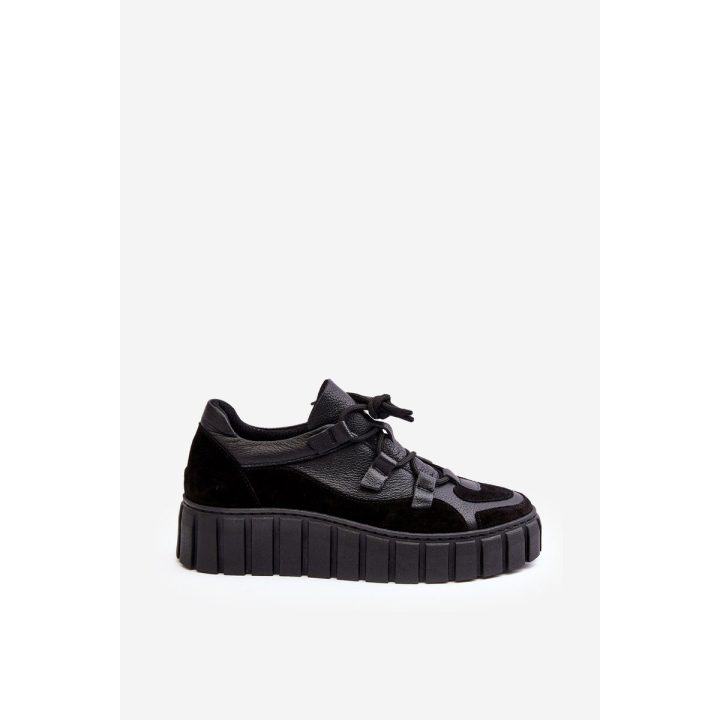 Moteriški odiniai sportiniai bateliai ant platformos M01/1 Zazoo Black