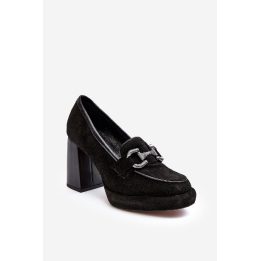 Odiniai bateliai ant masyvaus kulno Laura Messi 2706 Black