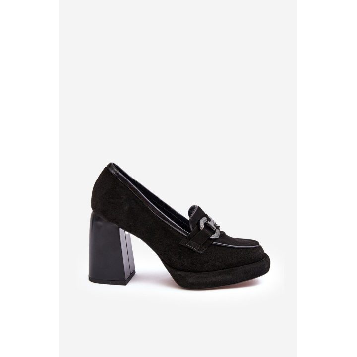 Odiniai bateliai ant masyvaus kulno Laura Messi 2706 Black