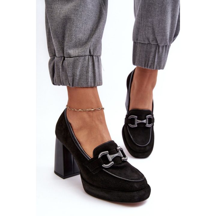 Odiniai bateliai ant masyvaus kulno Laura Messi 2706 Black