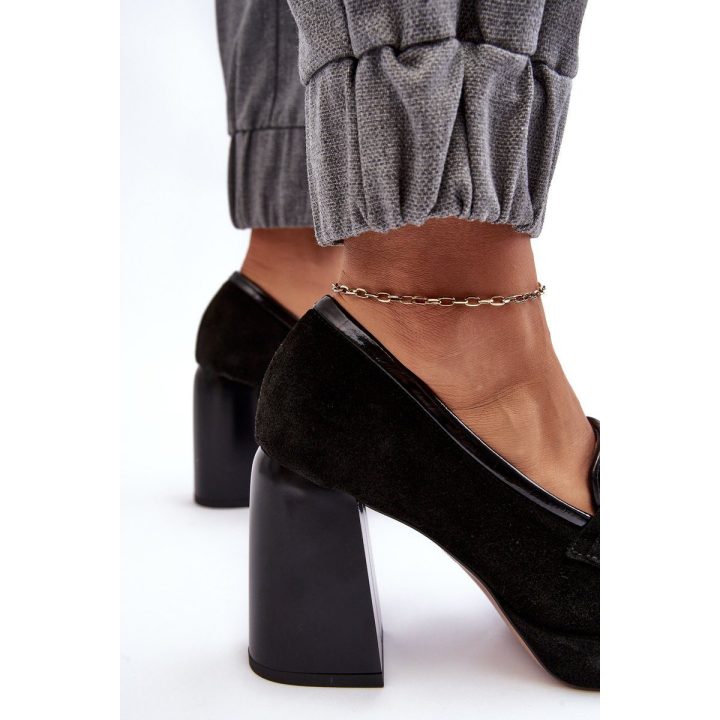 Odiniai bateliai ant masyvaus kulno Laura Messi 2706 Black