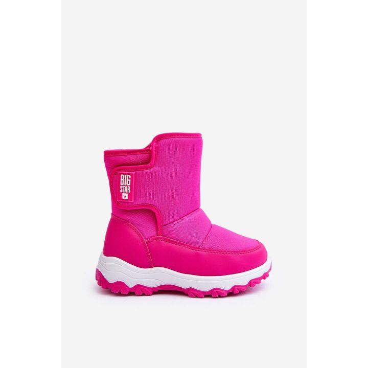 vilnoniai nėriniuoti sniego batai su raišteliais Pink Big Star MM374121