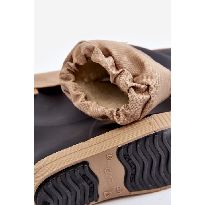 Vaikiški batai su vidiniu pamušalu Snow Wave Gokids 981 Black-Smėlio spalvos