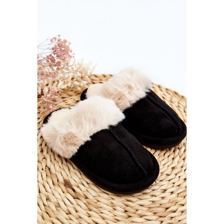 Vaikiškos šlepetės su kailiu Black Befana
