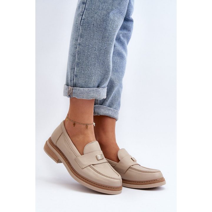 Moteriški odiniai mokasinai Smėlio spalvos