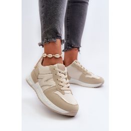 Smėlio spalvos Faux Leather Sneakers Kaimans