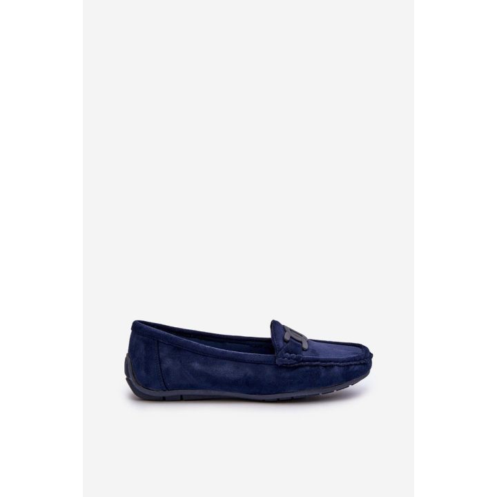 Stilingi moteriški zomšiniai mokasinai Navy Blue Rabell