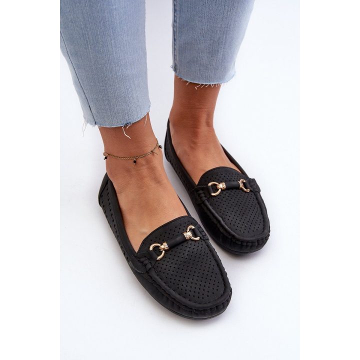 Moteriški juodi nėriniai Loafers“ Rasirna