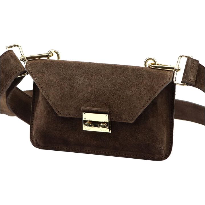 Rankinė smėlio spalvos zomšinė su ilgu dirželiu Luka
