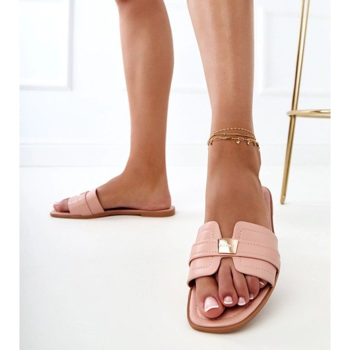 Šlepetės rožinės spalvos su dekoratyviniu dirželiu Lawenda