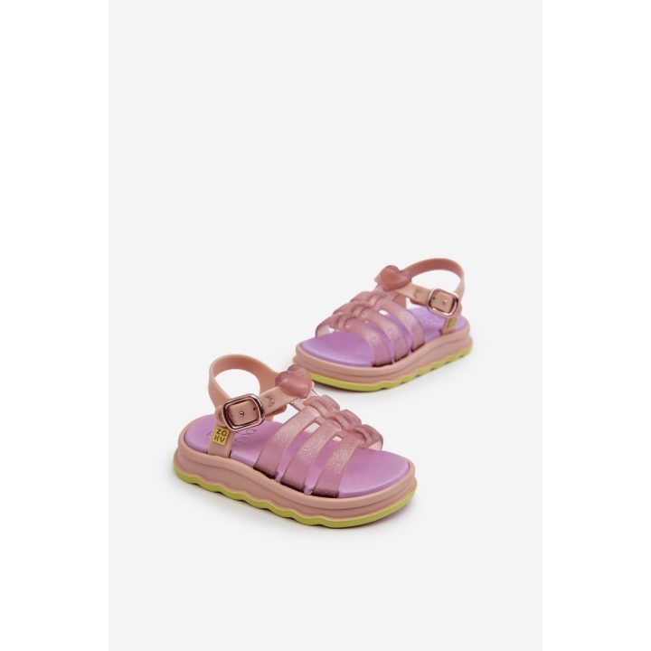 Kvapnūs vaikiški sandalai su Velcro užsegimu ZAXY NN385020, violetinės spalvos
