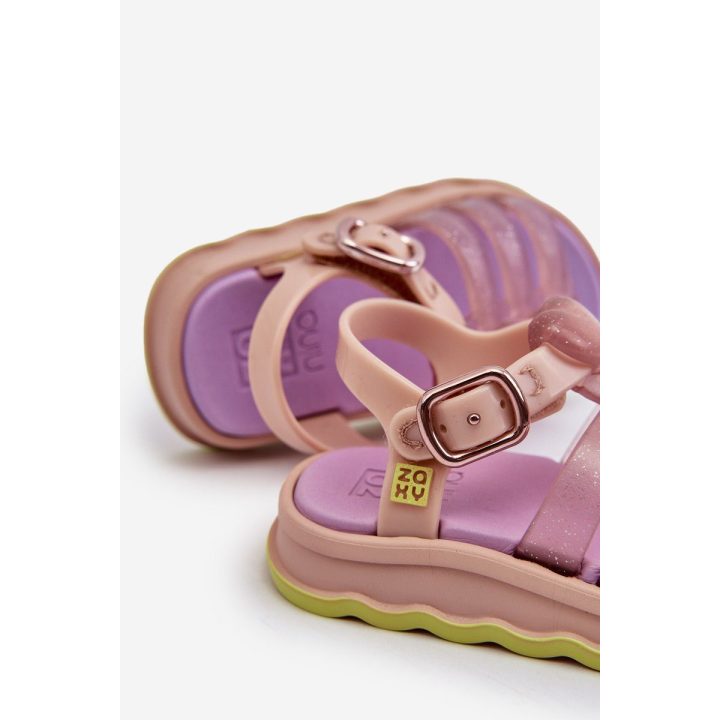 Kvapnūs vaikiški sandalai su Velcro užsegimu ZAXY NN385020, violetinės spalvos