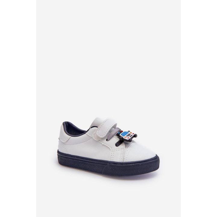 Vaikiški kedai su velcro baltos ir navy spalvos Pennyn
