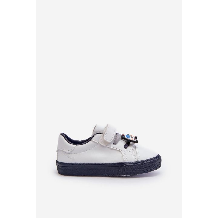 Vaikiški kedai su velcro baltos ir navy spalvos Pennyn