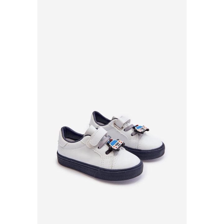 Vaikiški kedai su velcro baltos ir navy spalvos Pennyn