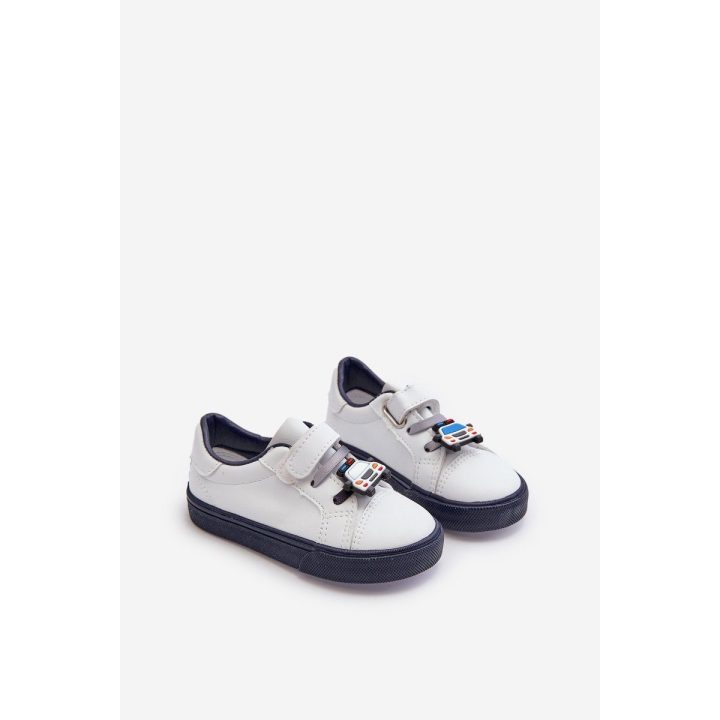 Vaikiški kedai su velcro baltos ir navy spalvos Pennyn