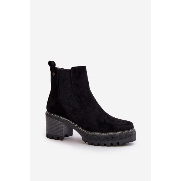 Moteriški šilti aulinukai su kulnu Ekosuede juodi Irissinae