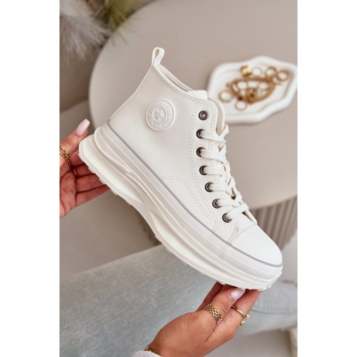 sportbačiai iš ekologiškos odos Big Star Balti