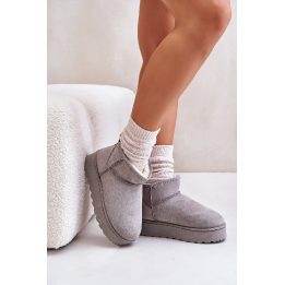 Moteriški sniego batai ant platformos su kailiu izoliuota versija Gray Xamella“