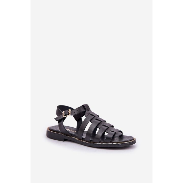 Odinės basutės lygiu padu Zazoo juodos