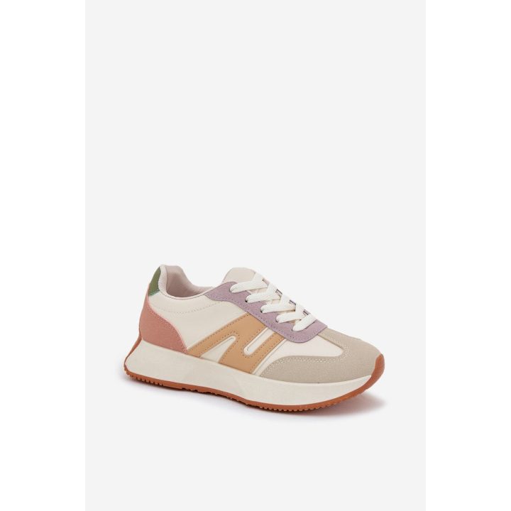 Moteriški sportbačiai ant platformos, įvairiaspalviai, iki kauliukų.