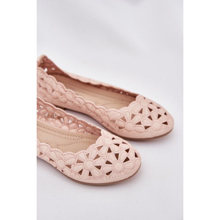Kids' Cutout Glitter Ballerinas Pink Zindira