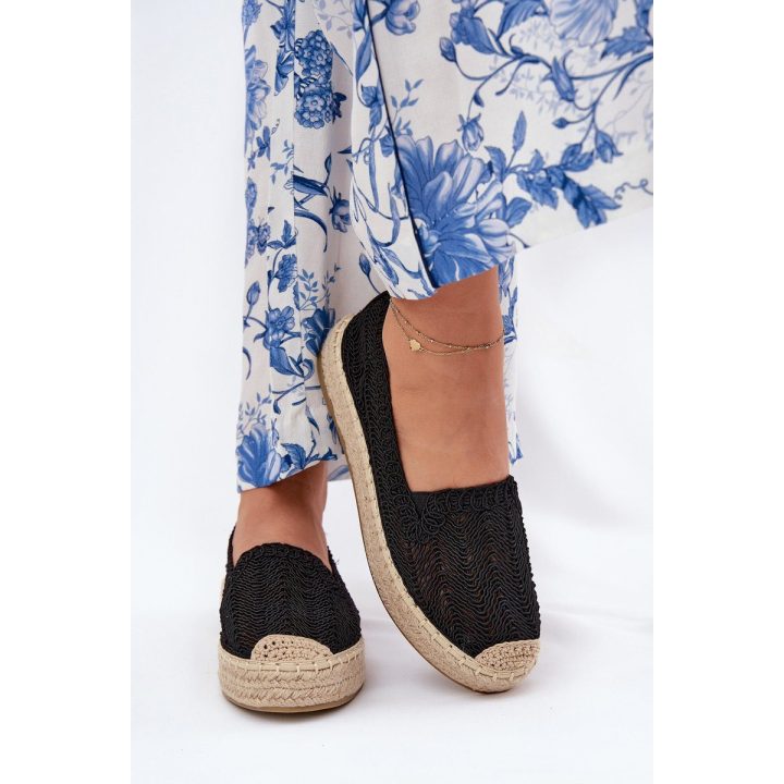 Espadrilės moterims su platforma juodos Vinceza