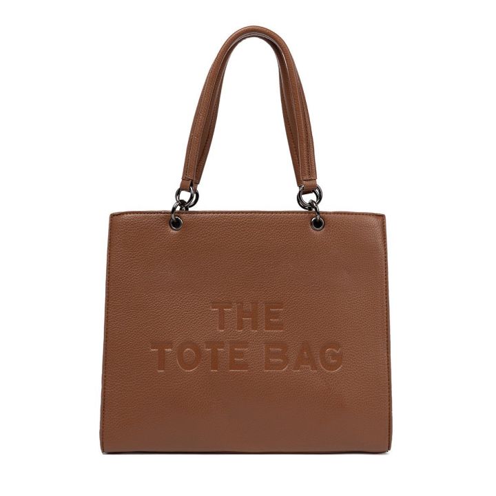 Ruda odinė tote rankinė The Tote Bag