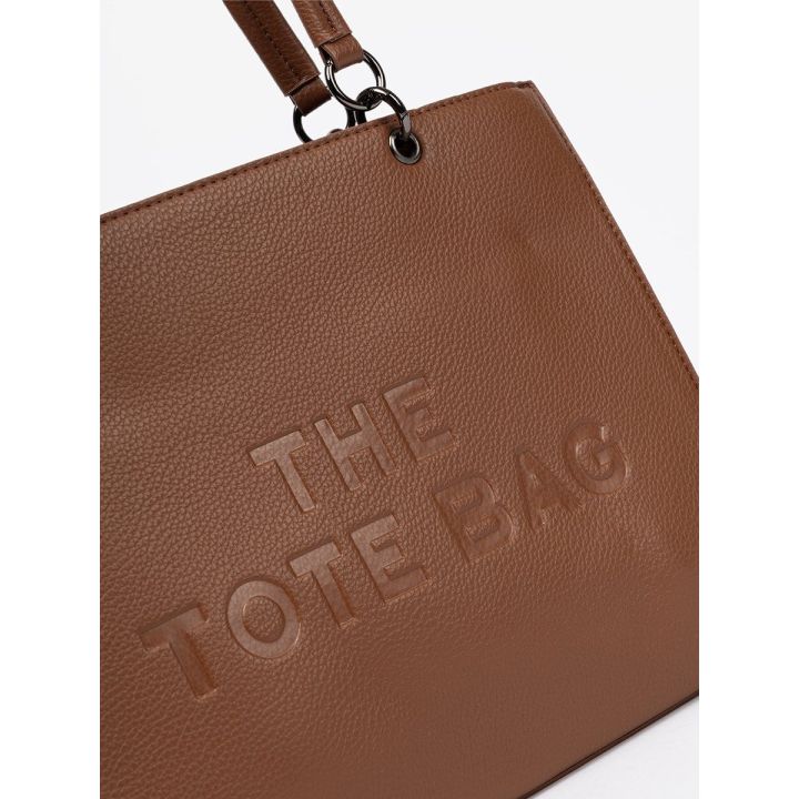 Ruda odinė tote rankinė The Tote Bag