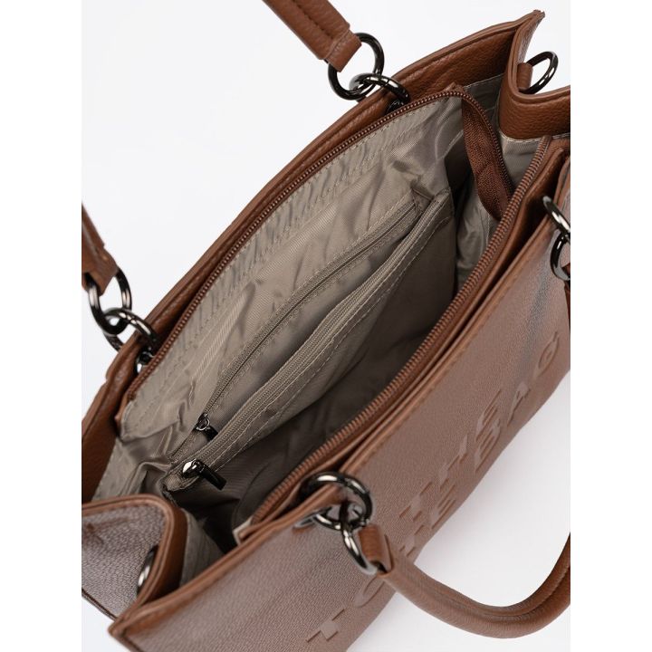 Ruda odinė tote rankinė The Tote Bag