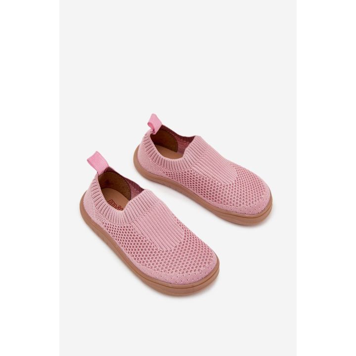 Vaikiški rožiniai megzti barefoot bateliai be suvarstymo Milami