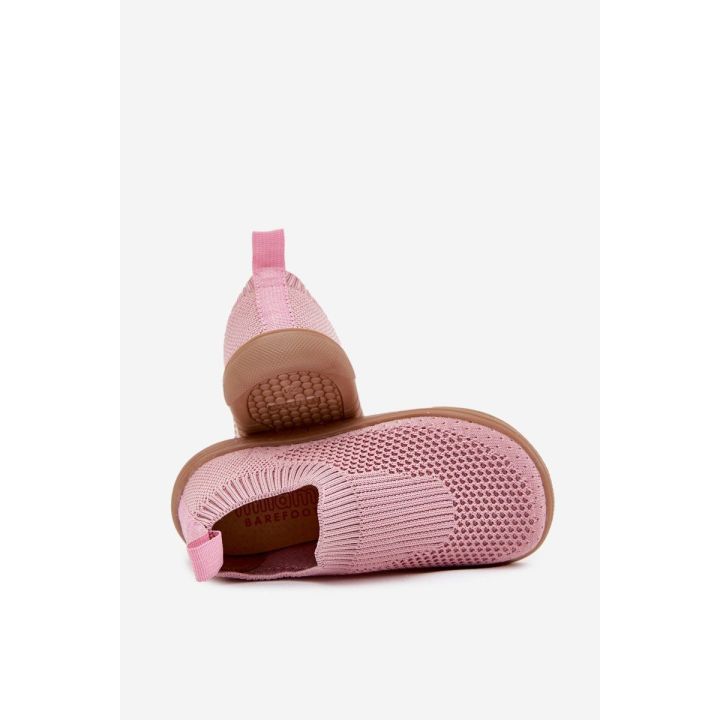 Vaikiški rožiniai megzti barefoot bateliai be suvarstymo Milami