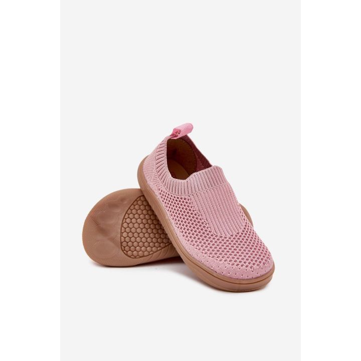 Vaikiški rožiniai megzti barefoot bateliai be suvarstymo Milami