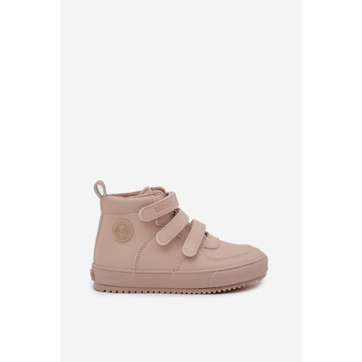 Vaikiški smėlio spalvos aulinukai su lipukais žiemai Big Star