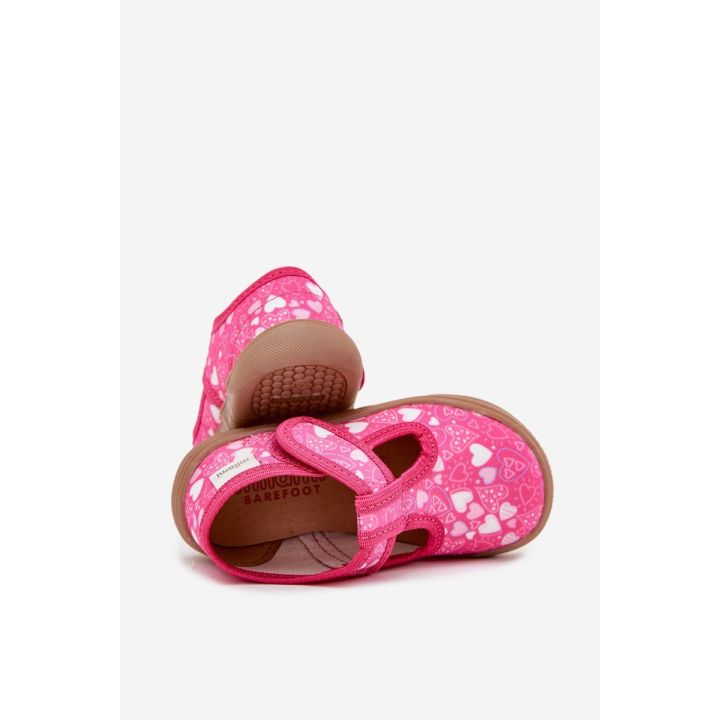 Vaikiški fuksijos spalvos barefoot bateliai su lipuku Milami