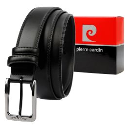 Diržas juodas odinis su sagtimi kasdienai Pierre Cardin
