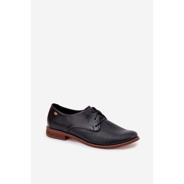 Odiniai juodi moteriški pusbačiai suvarstomi kasdienai Step in Style