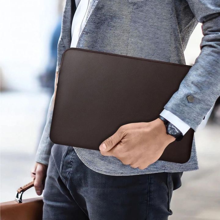 Nešiojamojo kompiuterio dėklas rudas su flisu 13–14″