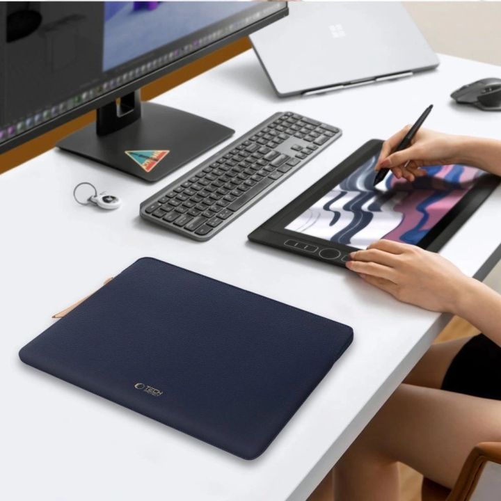 Nešiojamojo kompiuterio dėklas mėlynas su flisu 13–14″