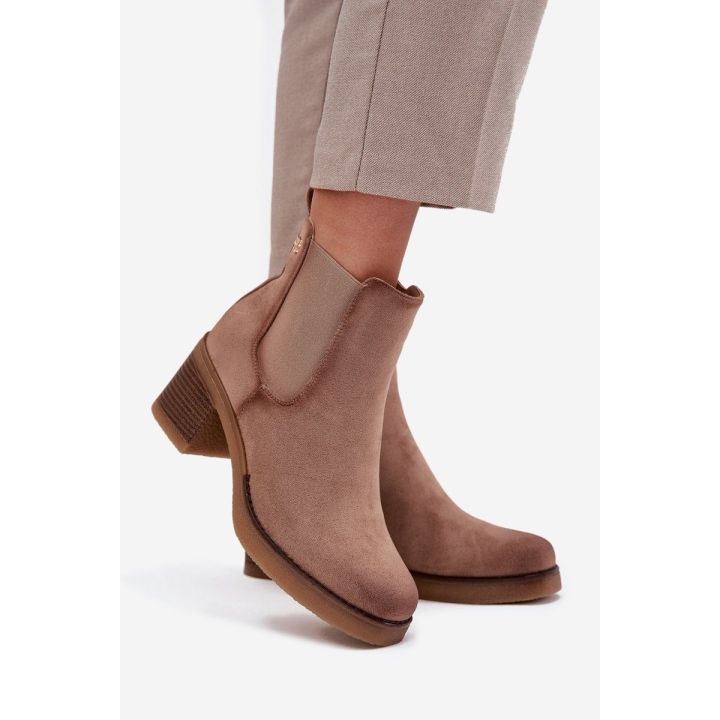 Aulinukai smėlio spalvos su kulnu kasdienai Zelia