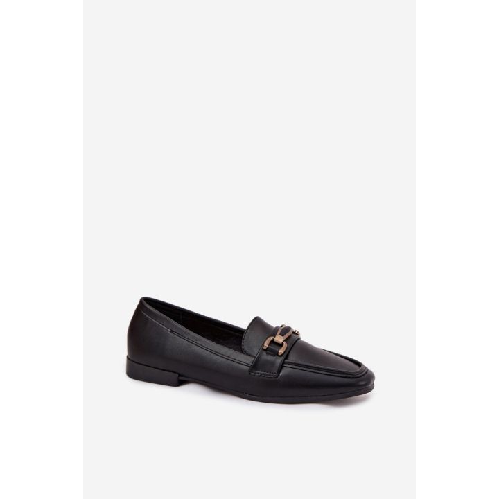Loaferiai moteriški juodi eko oda Step in Style