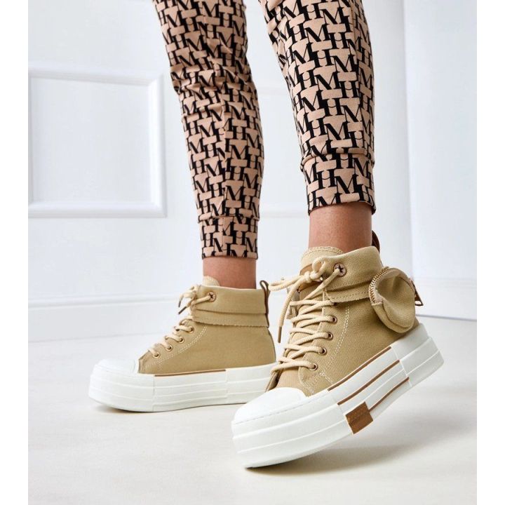 Sportbačiai smėlio aukšti su platforma ir kišenėle Yaren