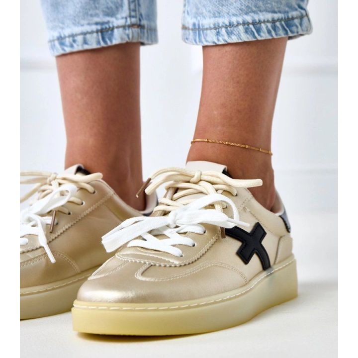 Sportbačiai moteriški aukso spalvos platforma Eriksen