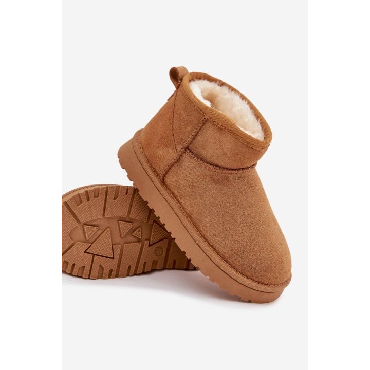 Vaikiški žieminiai aulinukai su kailiu Camel Mireya