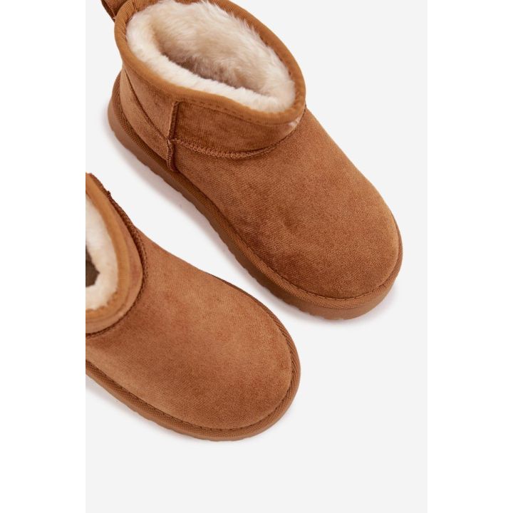 Vaikiški žieminiai aulinukai su kailiu Camel Mireya