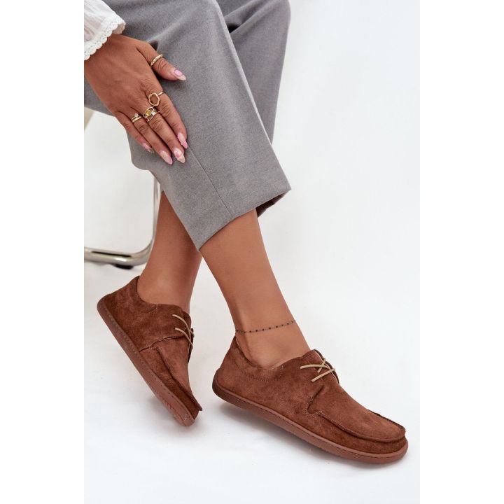 Moteriški rudi barefoot stiliaus batai iš natūralios odos Zazoo