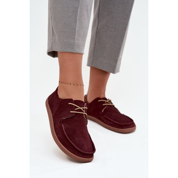 Bordo moteriški pusbačiai iš zomšos Step in Style